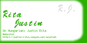rita justin business card